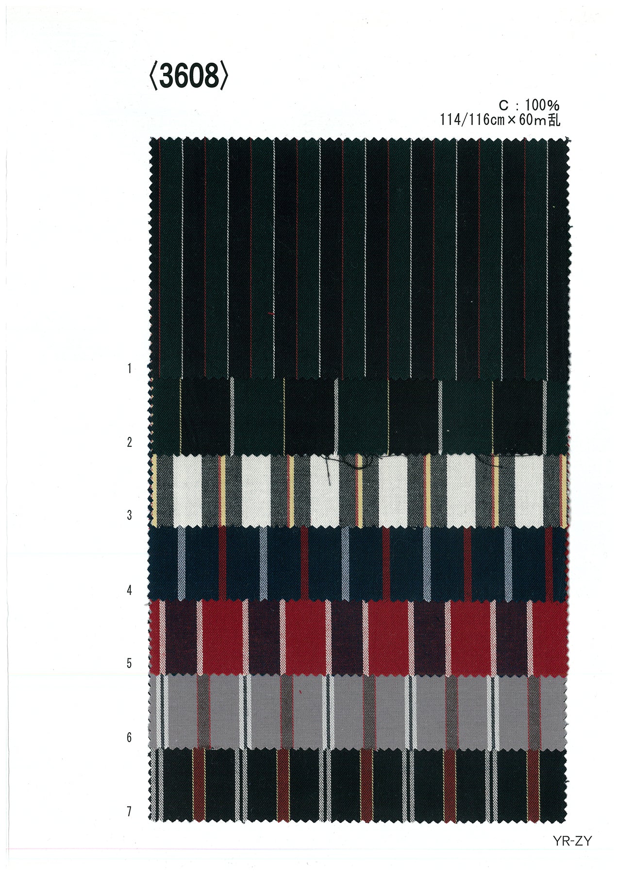 K3608-4 Cotton / 綿 Stripe / ストライプ