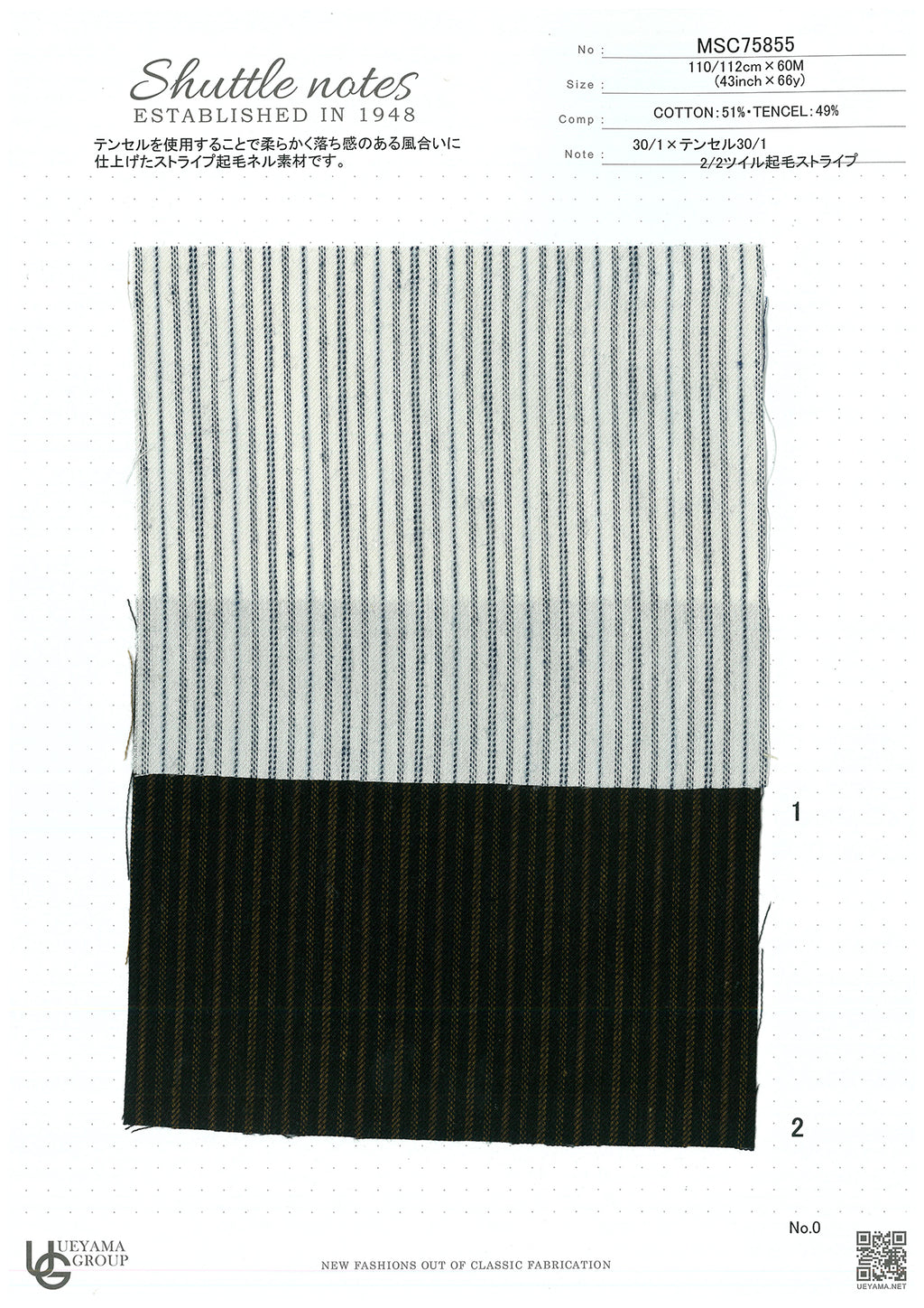 MSC75855-2 Cotton / 綿 Stripe / ストライプ