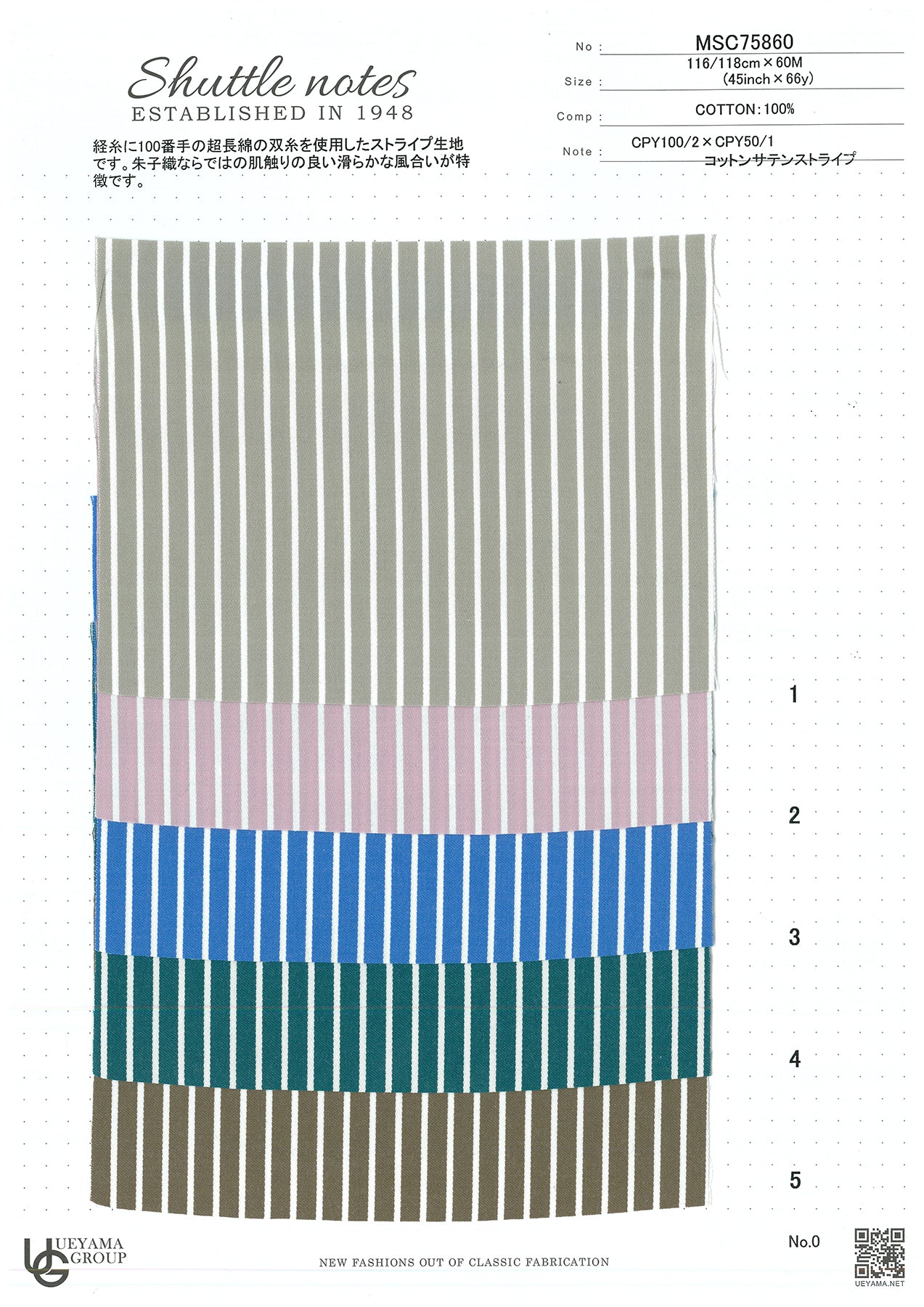MSC75860-4 Cotton / 綿 Stripe / ストライプ