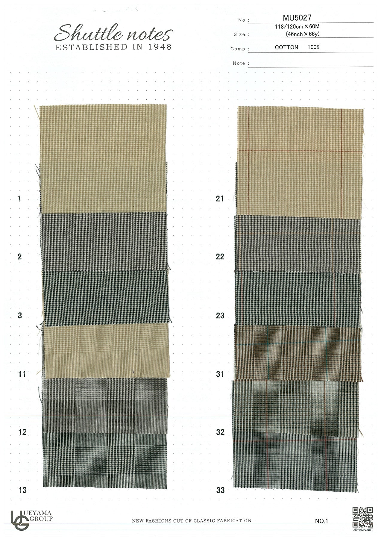 MU5027-32 Cotton / 綿 Check / チェック