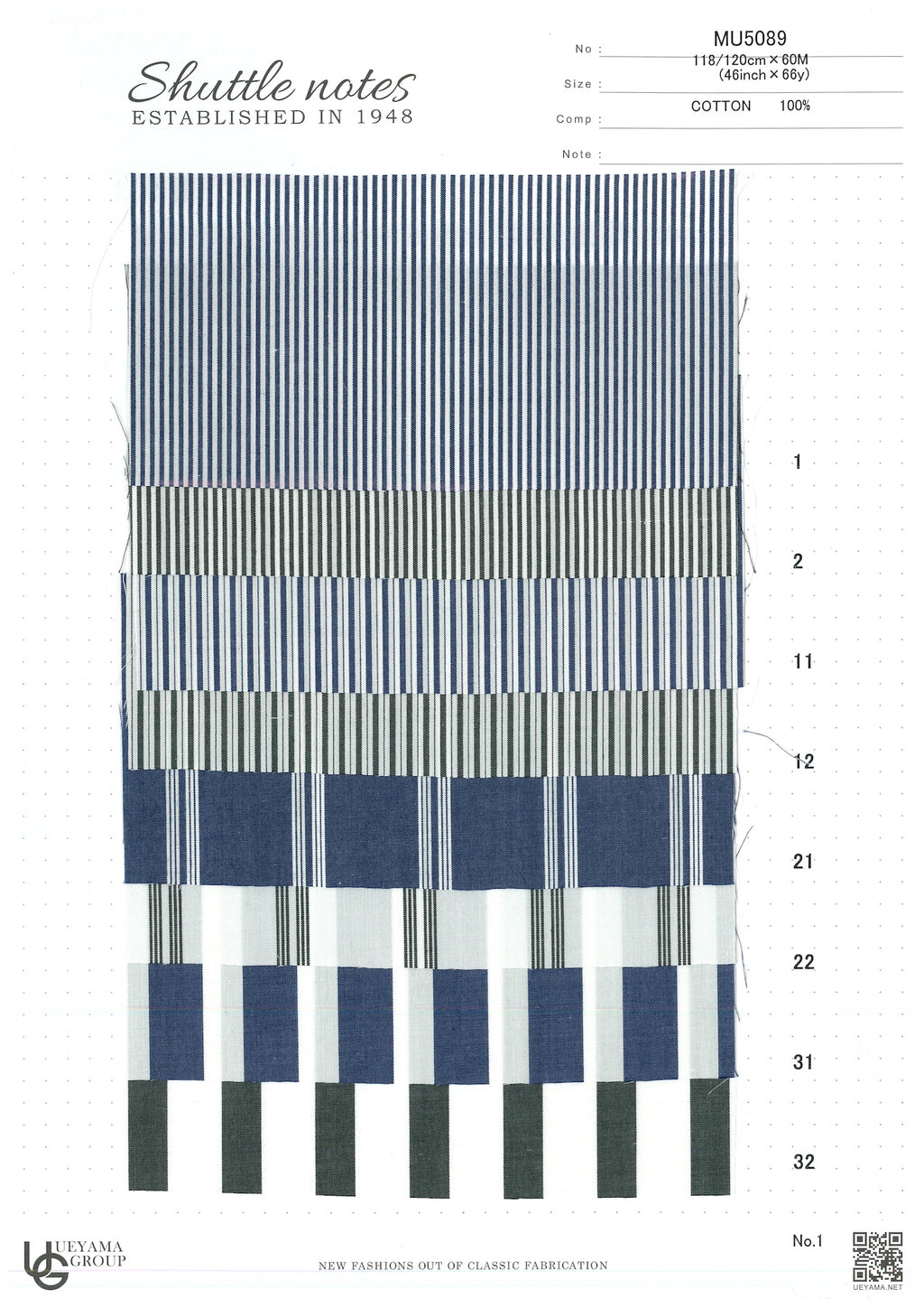 MU5089-32 Cotton / 綿 Stripe / ストライプ