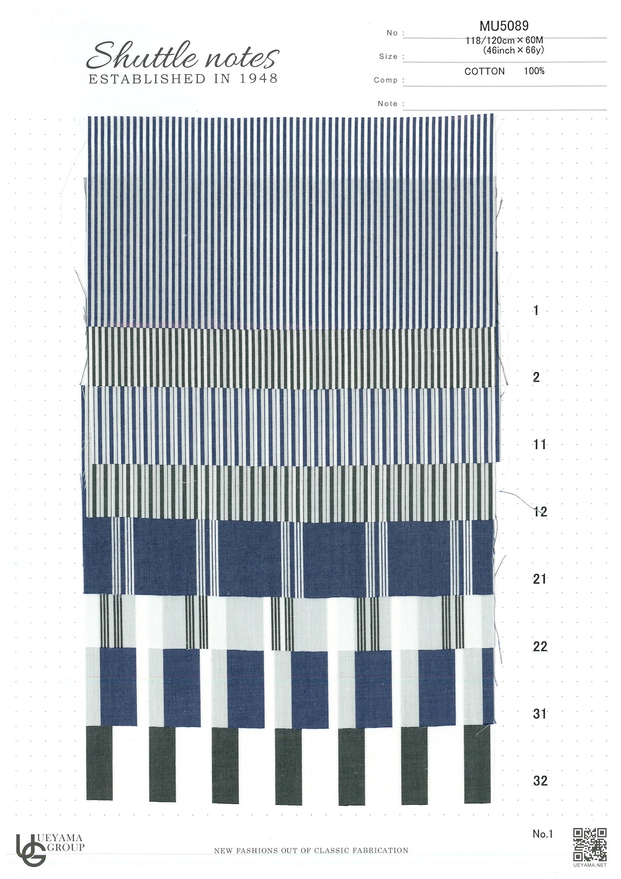 MU5089-32 Cotton / 綿 Stripe / ストライプ