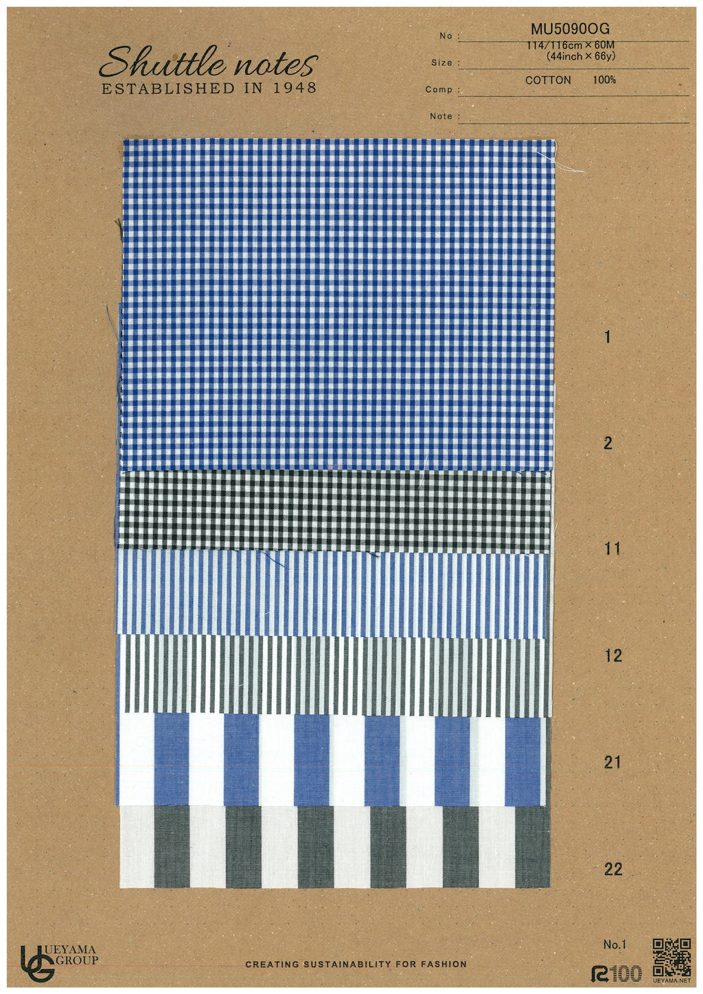 MU5090OG-22 Cotton / 綿 Stripe / ストライプ
