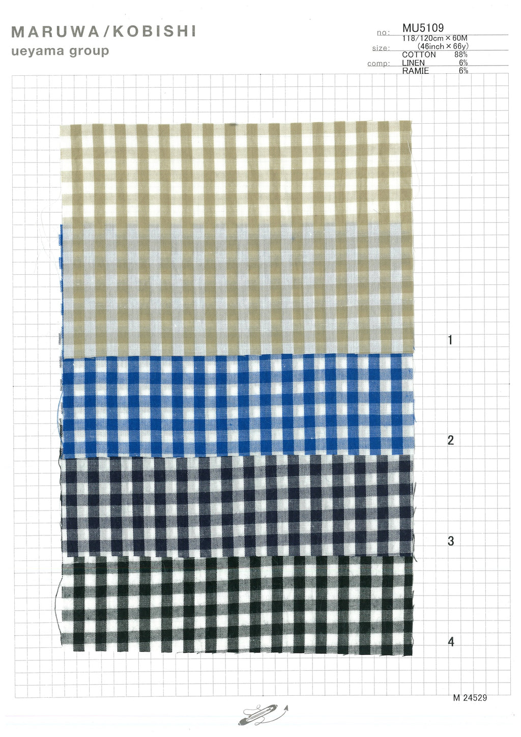 MU5109-2 Cotton / 綿 Check / チェック